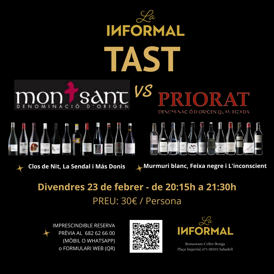 DO Montsant VS DOQ PRIORAT Cata Tast de vins Gourmeteca La Informal - Sabadell centre Gourmeteca La Informal - Sabadell centre Cata Tast de vins Gourmeteca La Informal - Sabadell centre la informal sabadell Cata Tast de vins Gourmeteca La Informal - Sabadell centre